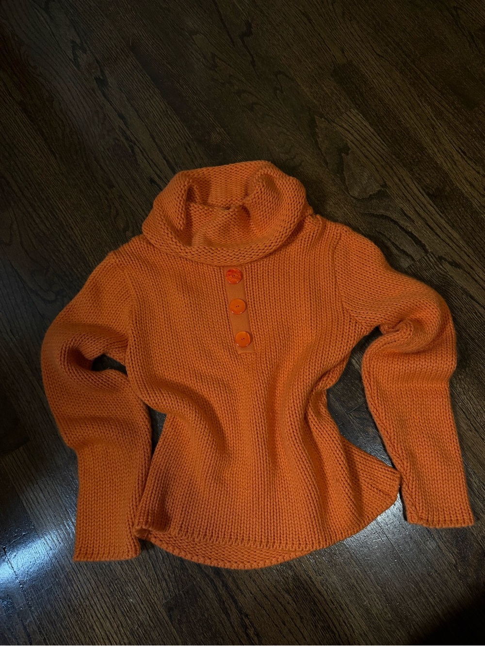 Vintage Diesel Orange Cowl Neck Button Pullover